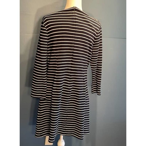 Alex Marie Size XL Sweater‎ Dress 3/4 Sleeves Black White Stripe with Pockets - Picture 2 of 5